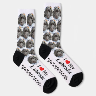 Ich liebe meinen Labrador schwarzen Lab Custom-Hun Socken