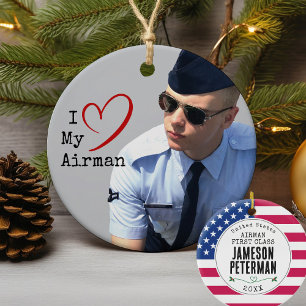 Ich liebe meinen Luftwaffenangehörigen I Soldat Na Keramik Ornament