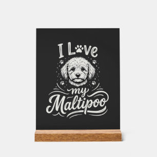Ich liebe meinen Maltipoo-Hundefreund Acrylschild