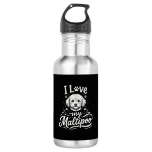 Ich liebe meinen Maltipoo-Hundefreund Edelstahlflasche