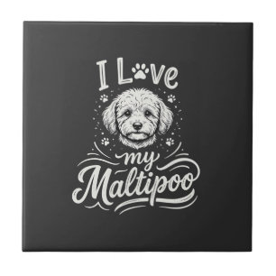 Ich liebe meinen Maltipoo-Hundefreund Fliese