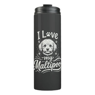 Ich liebe meinen Maltipoo-Hundefreund Thermosbecher