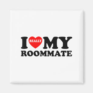 Ich liebe meinen Mitbewohner Herz Lustige Partyges Magnet