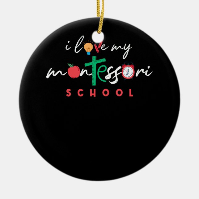Ich Liebe meinen Montessori-Schullehrer zurück zur Keramik Ornament (Vorne)