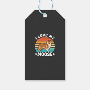 Ich liebe meinen Moose Retro Collie Hund Geschenkanhänger