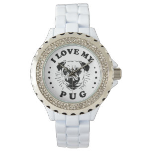 Ich Liebe meinen Mops Armbanduhr