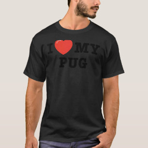 Ich liebe meinen Mops Hund Liebe Herz T-Shirt