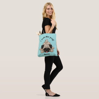Ich Liebe meinen Mops mit dem Namen des Haustiers Tasche
