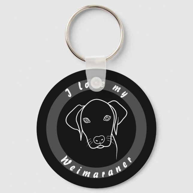 Ich Liebe meinen niedlichen Weimaraner Hund, der d Schlüsselanhänger (Vorderseite)