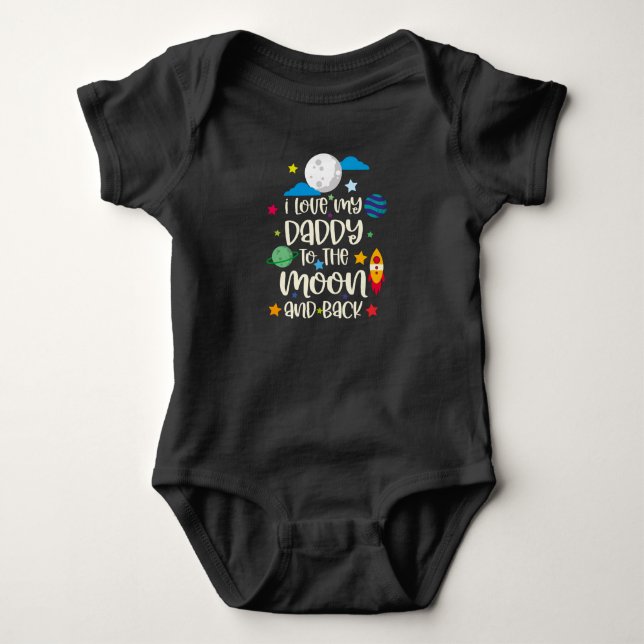 Ich Liebe meinen Papa auf den Mond und zurück Baby Strampler (Vorderseite)