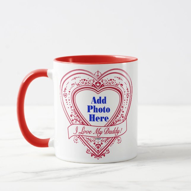 Ich Liebe meinen Papa! Foto Red Hearts Tasse (Links)