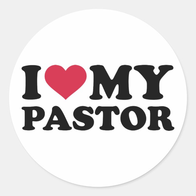Ich Liebe meinen Pastor Runder Aufkleber (Vorderseite)