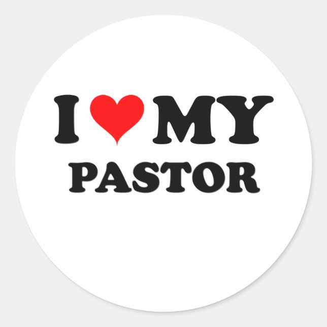 Ich Liebe meinen Pastor Runder Aufkleber (Vorderseite)