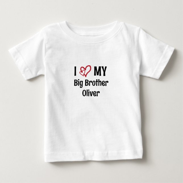 Ich Liebe meinen Personalisierten Bruder-Namen Baby T-shirt (Vorderseite)