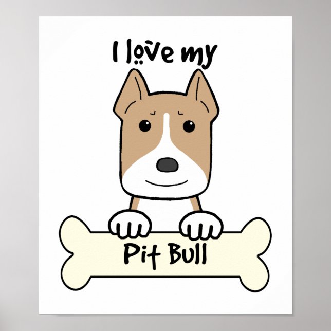 Ich Liebe meinen Pitbull Poster (Vorne)