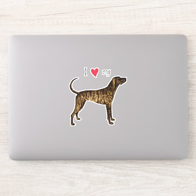 Ich liebe meinen Plott Hound Vinyl Sticker (Computer)