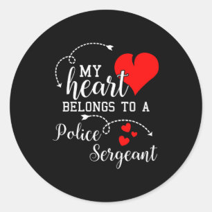 Ich liebe meinen Polizeisergeant Ehemann Frau Gesc Runder Aufkleber