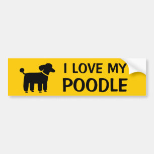 ICH LIEBE MEINEN POODLE - Hundegrafik mit individu Autoaufkleber