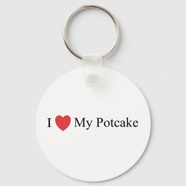 Ich Liebe meinen Potcake-Schlüsselanhänger Schlüsselanhänger (Vorderseite)