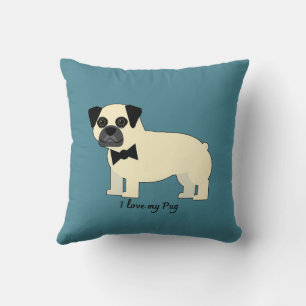 Ich liebe meinen Pug Kissen