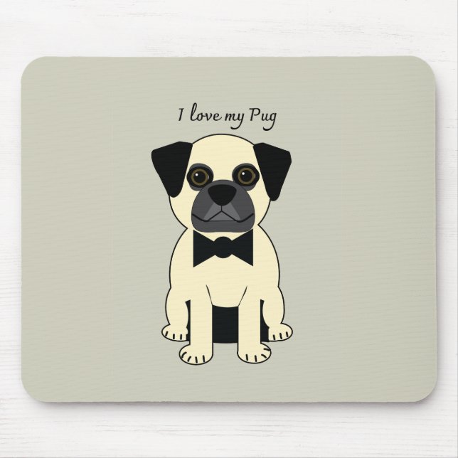 Ich liebe meinen Pug Mousepad (Vorne)