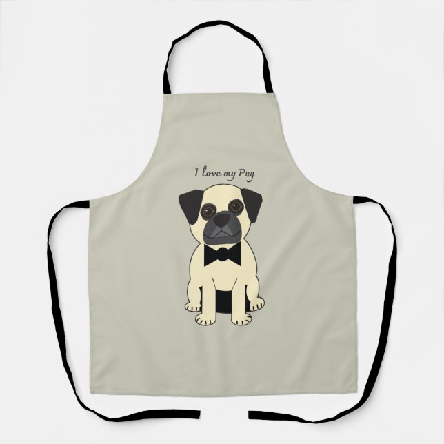Ich liebe meinen Pug Schürze (Vorderseite)