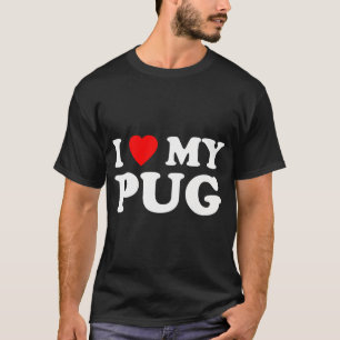 Ich liebe meinen Pug Style NY Herz Hund T-Shirt