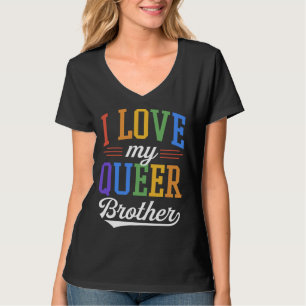 Ich liebe meinen queeren Bruder Gay Pride Flagge S T-Shirt