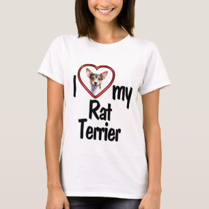Ich liebe meinen Rat Terrier - Red Heart Hund Foto T-Shirt