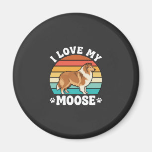 Ich liebe meinen Retro-Collie-Hund Magnet