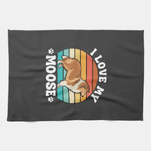 Ich liebe meinen Retro-Collie-Hund Moose Geschirrtuch