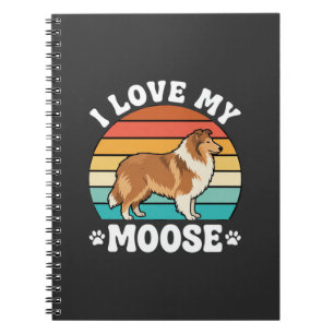 Ich liebe meinen Retro-Collie-Hund Moose Notizblock