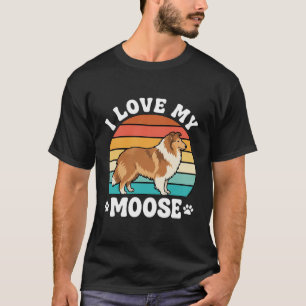 Ich liebe meinen Retro-Collie-Hund T-Shirt