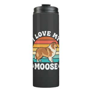 Ich liebe meinen Retro-Collie-Hund Thermosbecher