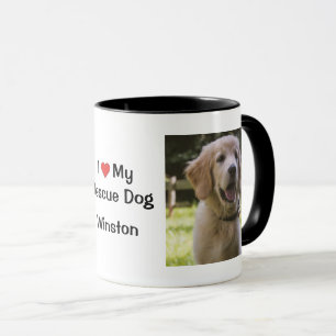 Ich Liebe meinen Rettungshund Name und Foto Kaff Tasse