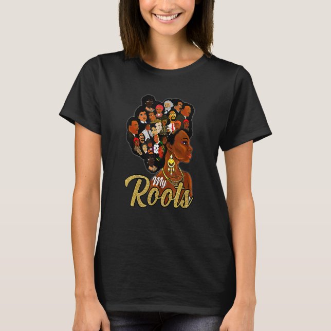 Ich Liebe meinen Roots Black Powerful History Mont T-Shirt (Vorderseite)