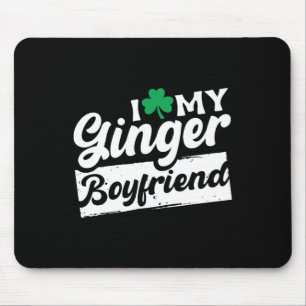 Ich liebe meinen rothaarigen Freund Roter Shamrock Mousepad