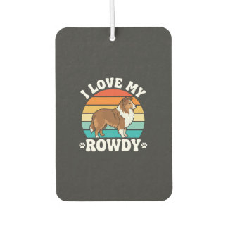 Ich liebe meinen Rowdy-Sheltie Retro-Hund Autolufterfrischer