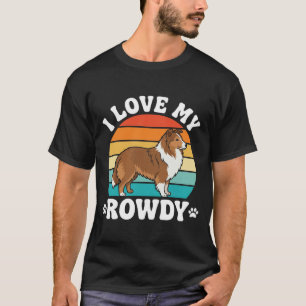 Ich liebe meinen Rowdy-Sheltie Retro-Hund T-Shirt