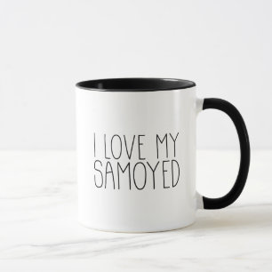 Ich liebe meinen Samojeden Rustikaler Chic Hundeli Tasse