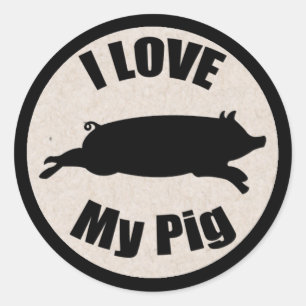 Ich Liebe meinen Schweinekleber Runder Aufkleber