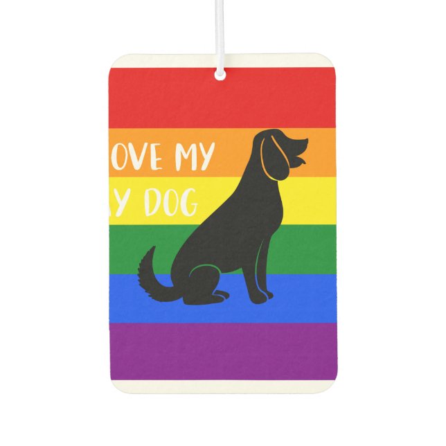 Ich Liebe meinen Schwulenhund Autolufterfrischer (Vorderseite)