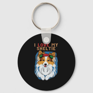 Ich Liebe meinen Sheltie-T - Shirt Schlüsselanhänger