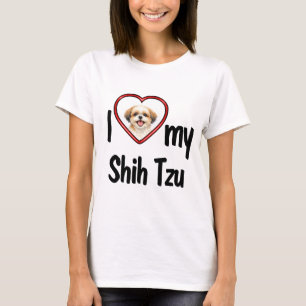 Ich liebe meinen Shih Tzu - Süßes rotes Herz-Hund- T-Shirt