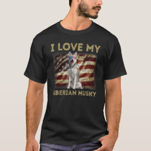 Ich liebe meinen sibirischen Husky Vater Mutter am T-Shirt