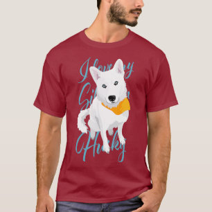 Ich Liebe meinen sibirischen Husky-Weißen-Hund mi T-Shirt