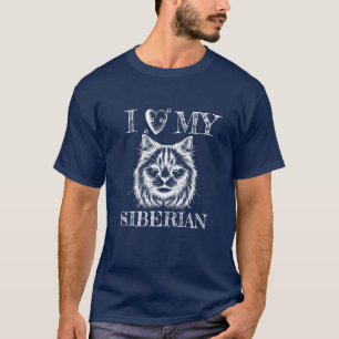 Ich liebe meinen Sibirischen, Katzenpfotenabdrücke T-Shirt