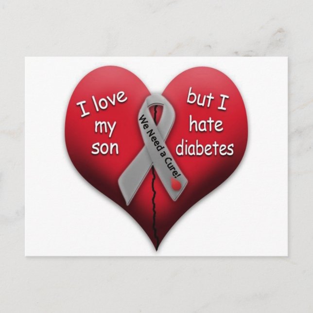 Ich Liebe meinen Sohn, aber Hasse Diabetes Postkarte (Vorderseite)