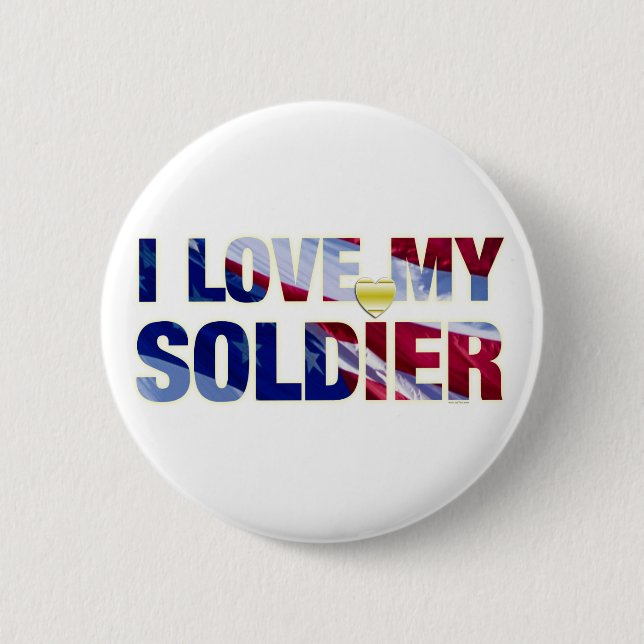 Ich Liebe meinen Soldaten-Army-Button Button (Vorderseite)
