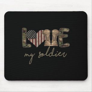Ich liebe meinen Soldaten Militär Armee Frau USA C Mousepad
